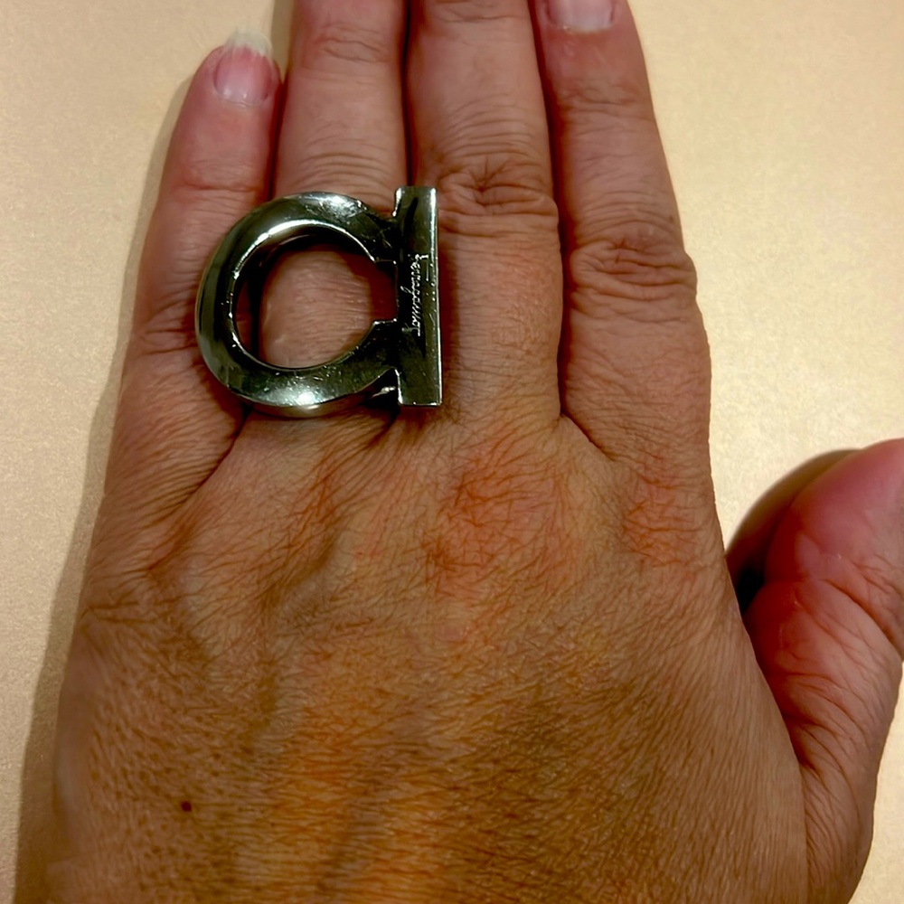 Ferragamo Gancini Scarf Ring or can be worn as a Ring as shown